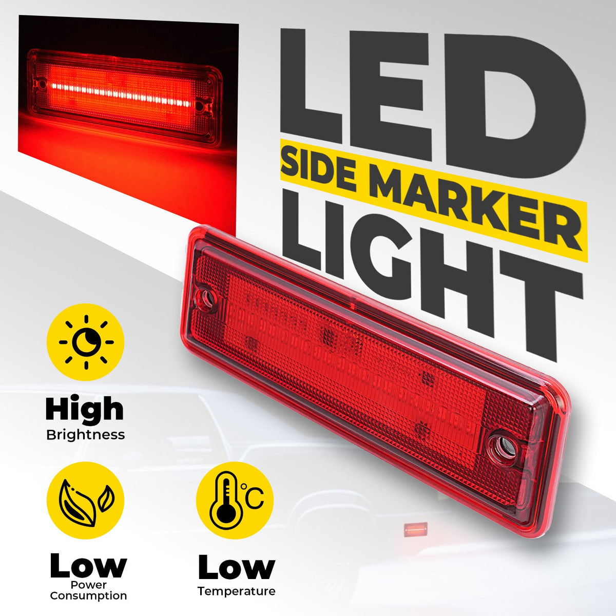 LED Rear Side Marker Parking Lights For El Camino & Caballero & Malibu 1978-1987