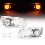 LED Fog Lights Lamp W/Bezel Clear Lens Pair LH & RH For Kenworth T660 2007-2017