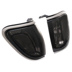Pair of Smoke Lens Chrome Trim Corner Lights Lamps For Toyota Tacoma 2001-2004