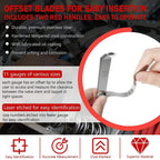A308 Offset Valve Tappet Gauge 11-Blade Feeler Gauge Kit Sizes 0.004" to 0.014"