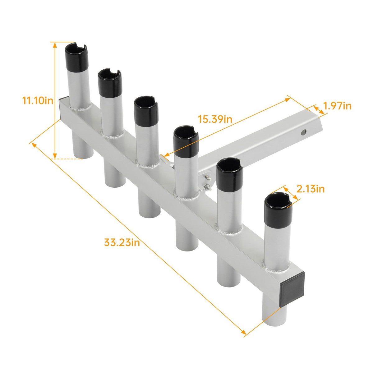 6 Rod Extender Fishing Rod Holder Hitch Mount Rack Truck 2" Receiver Adjustable