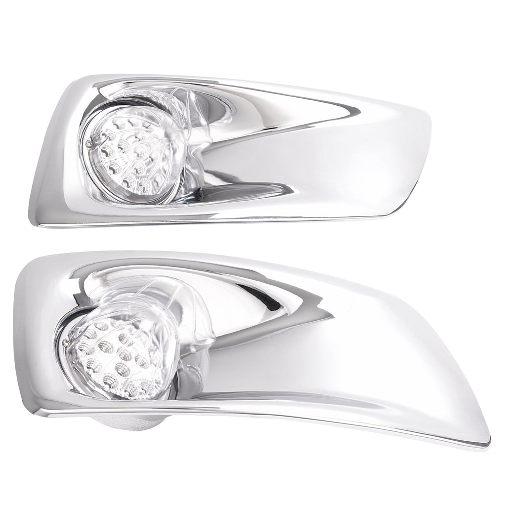 LED Fog Lights Lamp W/Bezel Clear Lens Pair LH & RH For Kenworth T660 2007-2017