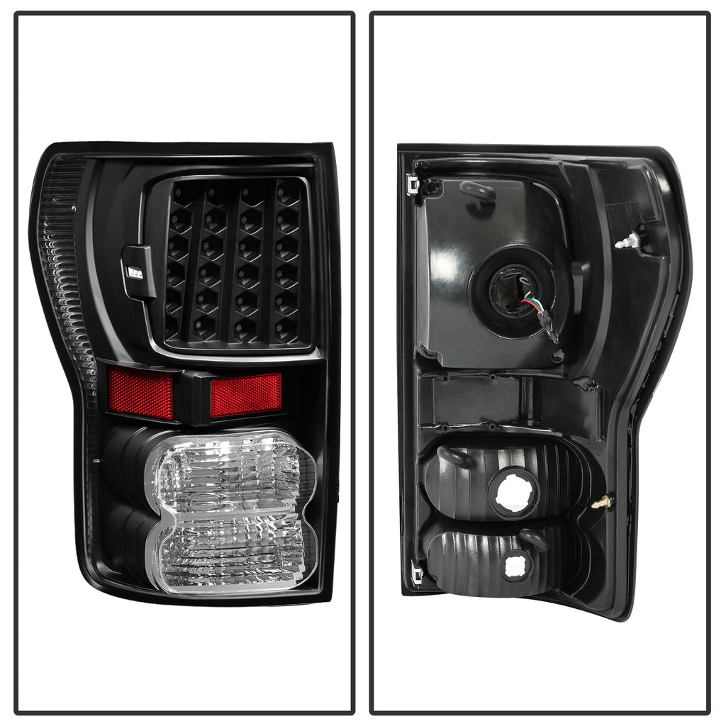 For Toyota Tundra 2007-2013 Full LED Tail Lights Lamps Left+Right Pair Set Black