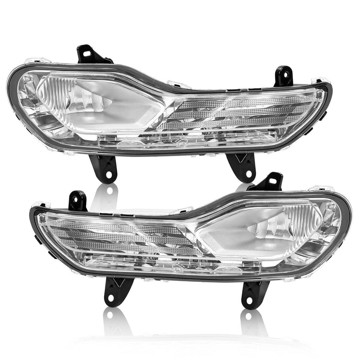 Pair Front Fog Light Bumper Lamps Left+Right Side For Ford Escape Kuga 2013-2016