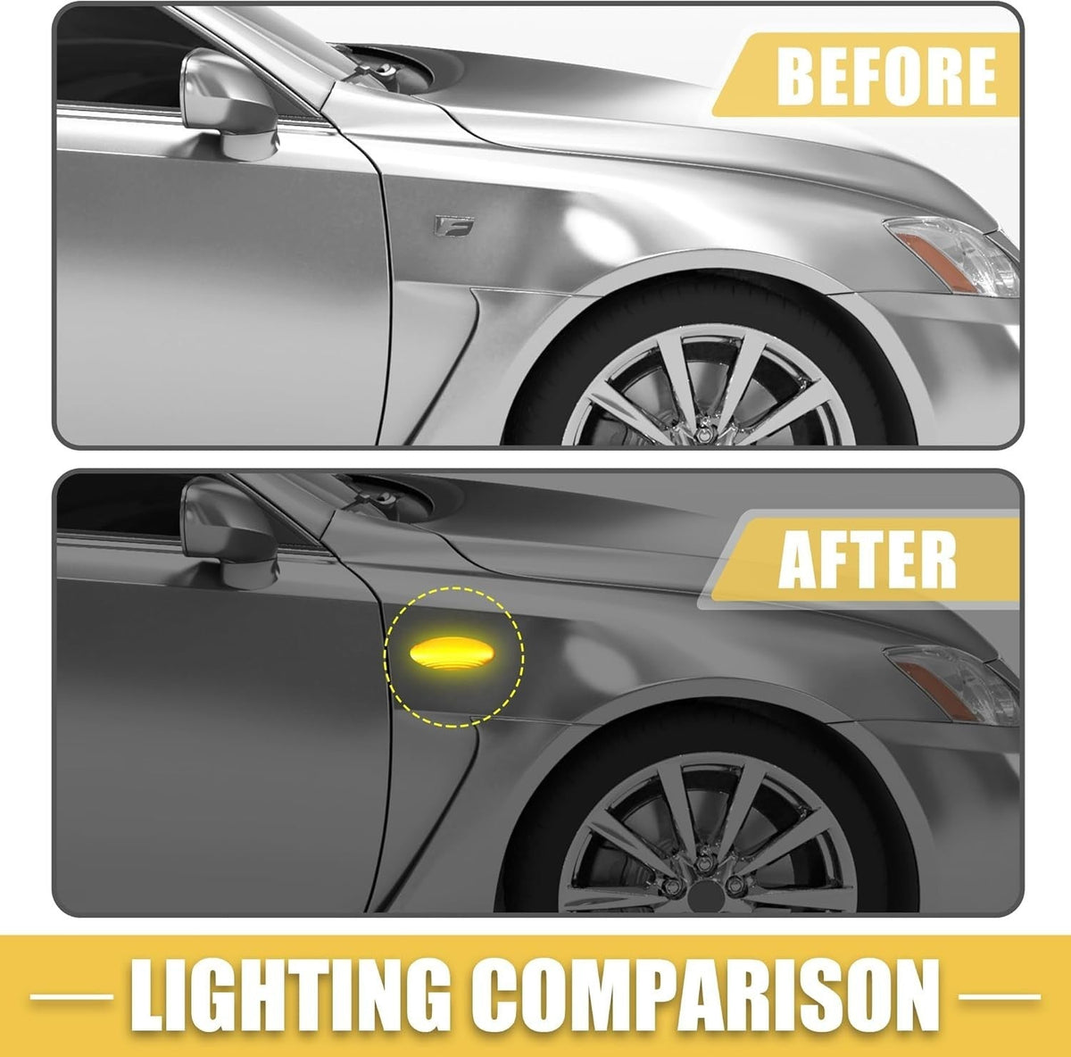 2 Smoke Lens Amber LED Signal Side Marker Lights For Toyota Yaris Hatchback XP90
