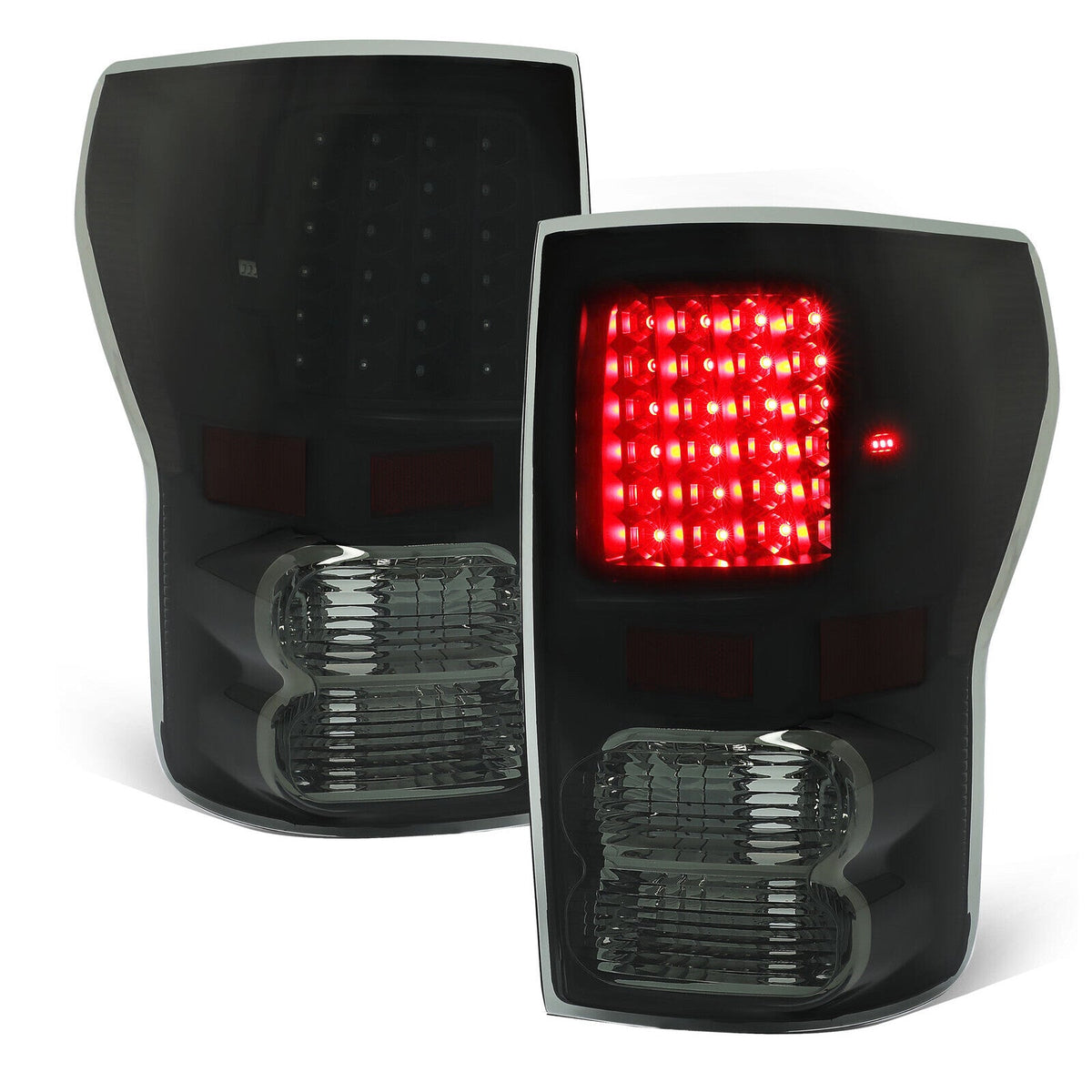 Black Smoke For Toyota Tundra 2007-2013 LED Tail Lights Brake Lamps Left+Right