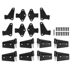 For 07-2018 Jeep Wrangler JK 16PCS Door Hinge Replacement Set Black Powder Coat