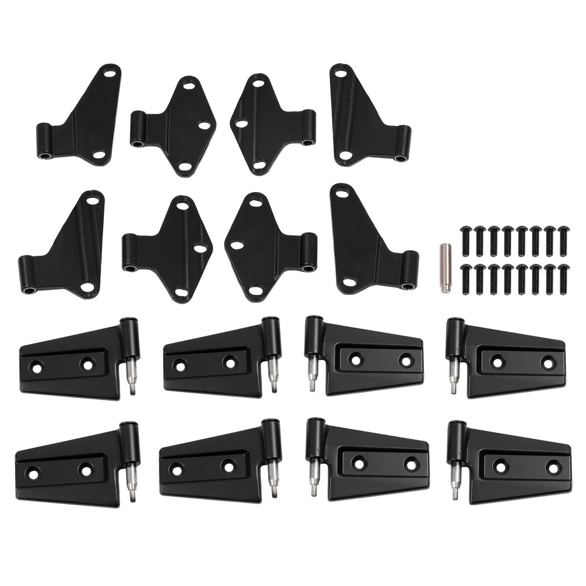 For 07-2018 Jeep Wrangler JK 16PCS Door Hinge Replacement Set Black Powder Coat