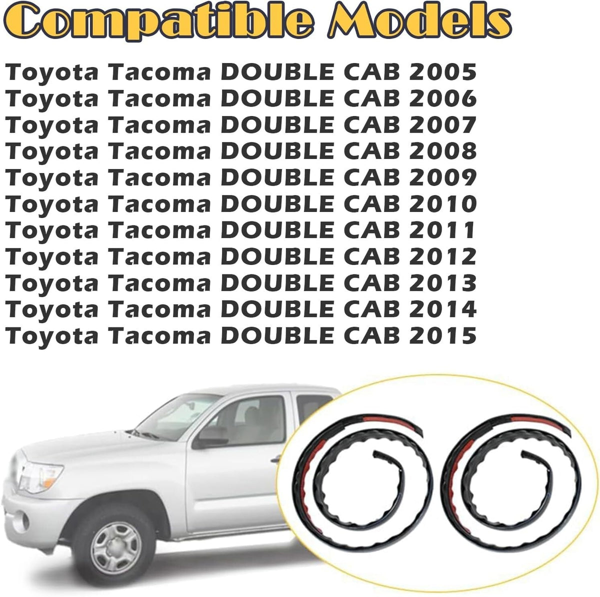 2PCS ROOF DRIP MOLDING FOR 2005-2015 TOYOTA TACOMA DOUBLE CAB RH&LH 75551-04063