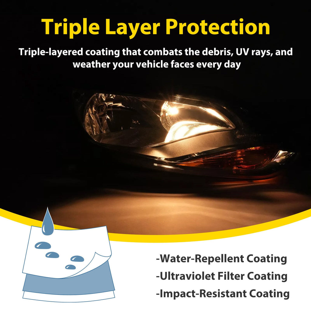 Black Right Passenger Side Headlight Clear Lens Halogen For Ford Focus 2012-2014