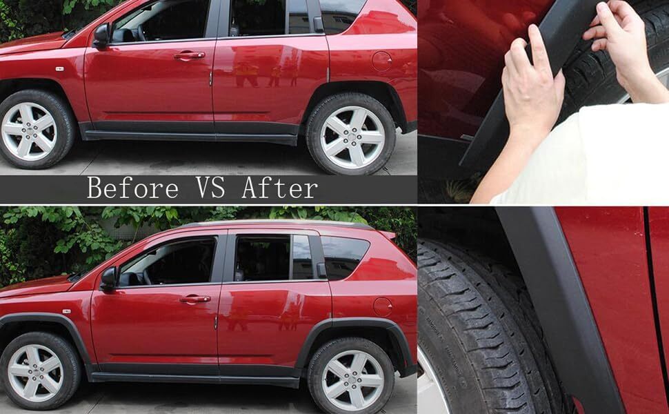 10PCS Wheels Fender Flares Cover Protector Molding for Jeep Compass 2011-2018