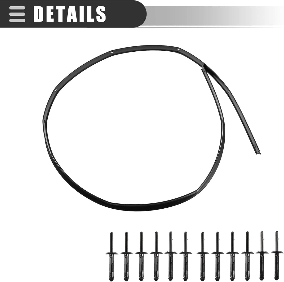 For 08-22 Hood Challenger Dodge to Nose Bumper Fascia Seal & Rivets 68051392AB