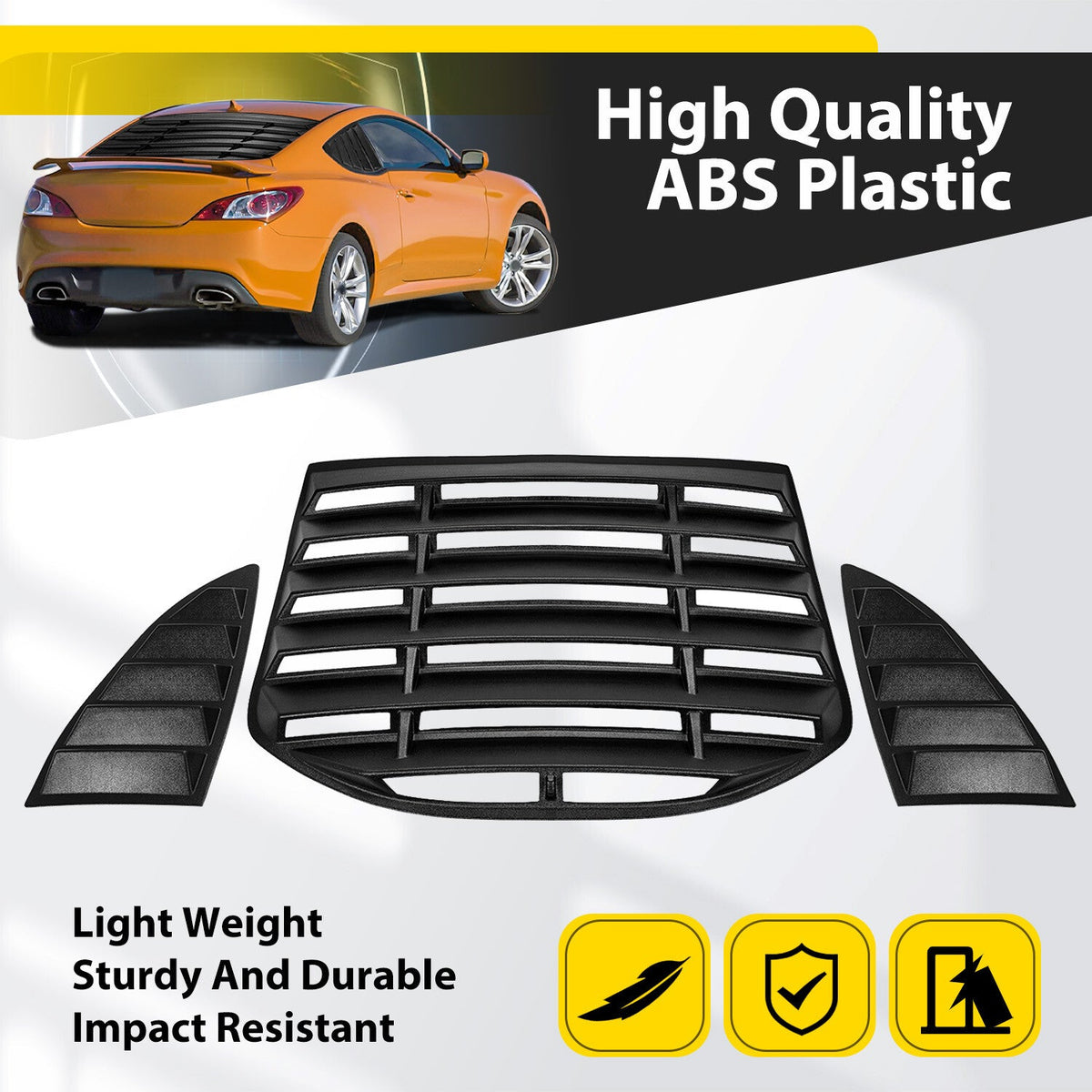 Rear & Side Window Louvers For Hyundai Genesis Coupe 2010-2016 Sun Shade Cover