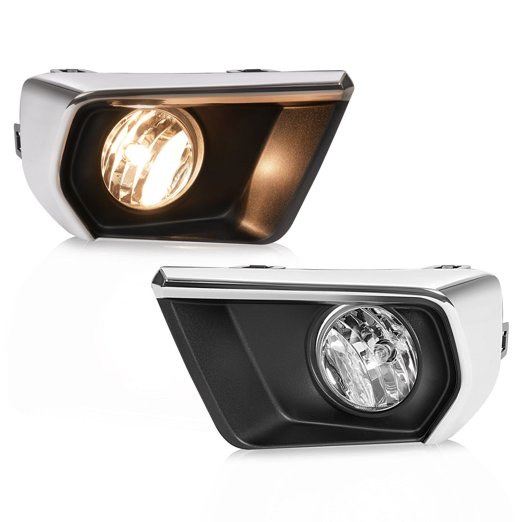 For Chevrolet Colorado 2021-2022 Clear Fog Lights w/ Chrome Bezel Wires Switch