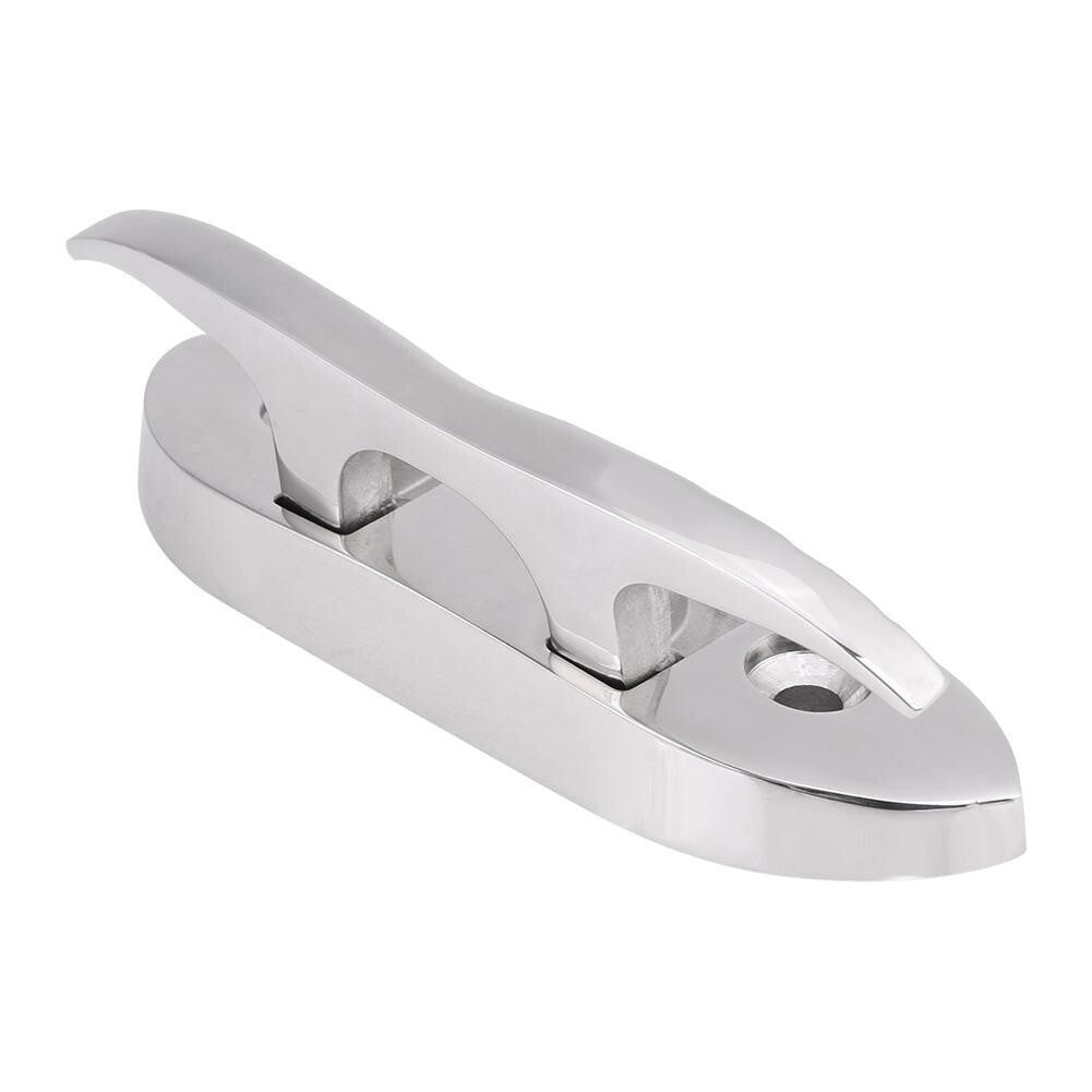 2 Pack Heavy Duty 4-3/4" Flush Mount Stainless Steel Flip Up Boat Cleat