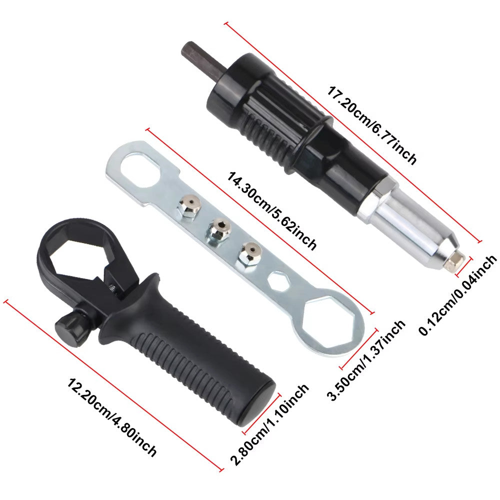 Professional Electric Rivet Nut Gun Adaptor Insert Cordless Power Drill Tool US