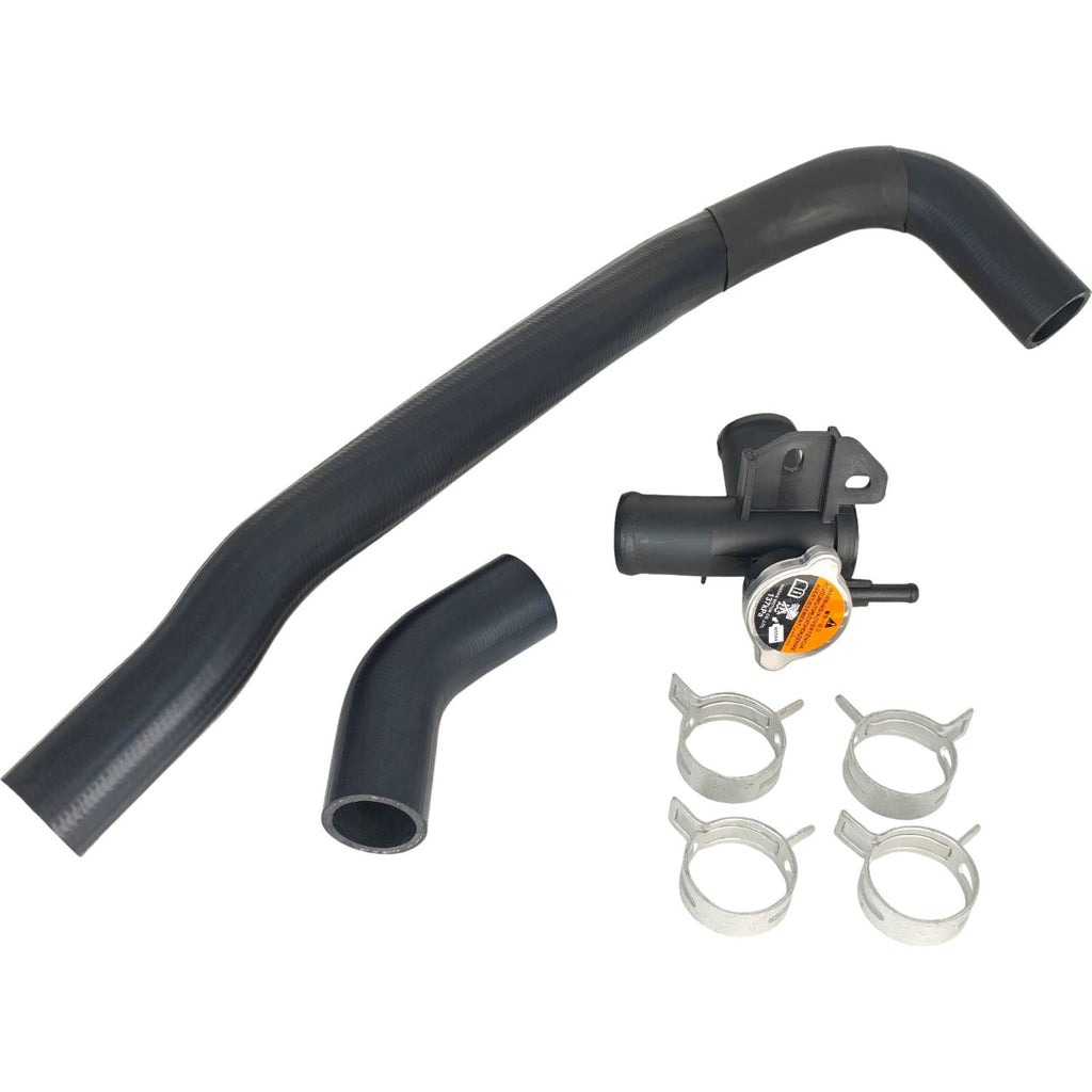 Engine Upper Radiator Coolant Hose Filler Water & Neck Outlet Flange Cap Kit