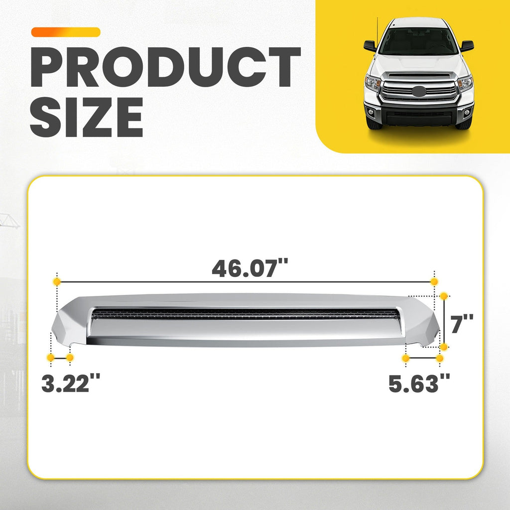 For Toyota Tundra 2014-2021 Chrome Front Upper Hood Bulge Molding Grille Trim