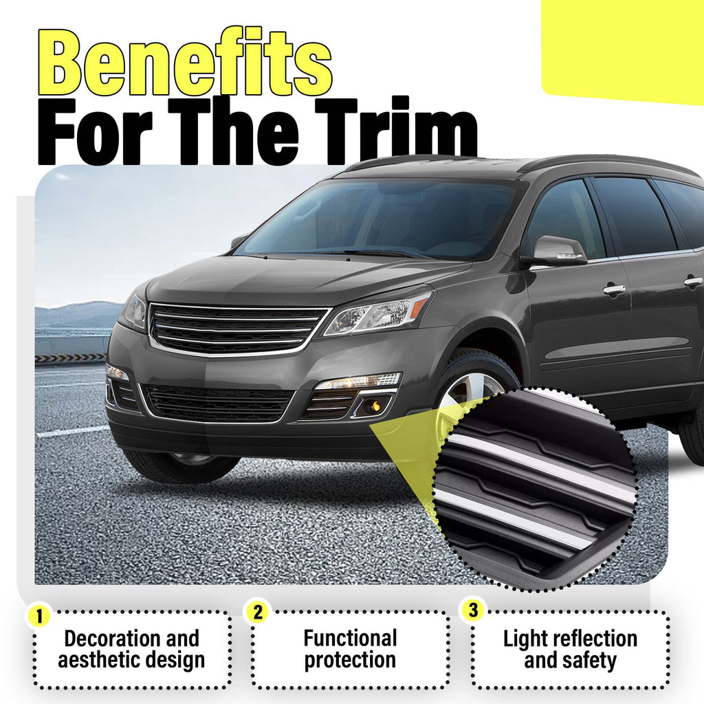 Pair Fog Light Bezel Trim Covers For Chevrolet Traverse 2013-2017 #GM1039150