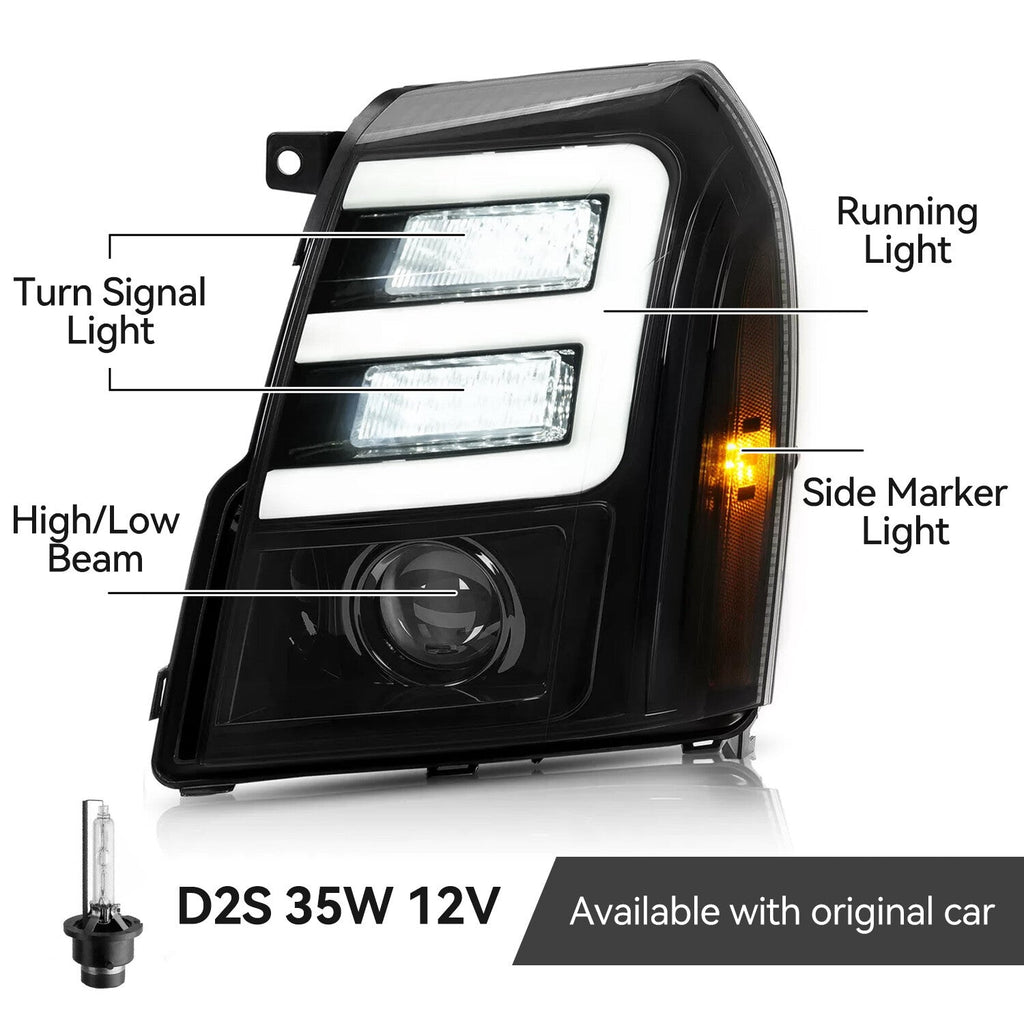 For Cadillac Escalade 2007-2010-2014 ESV EXT LED Projector Headlights HID/Xenon