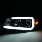DOT For 2006-2010 Dodge Charger Black LED Tube Projector Headlights Headlamps