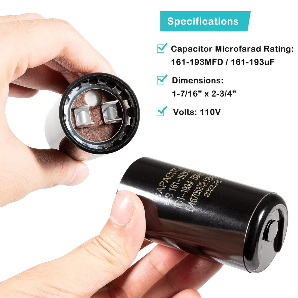 Pool Pump Start Capacitor 161-193 uf/MFD for Hayward Super Pump 0.75,1.0,1.5 HP