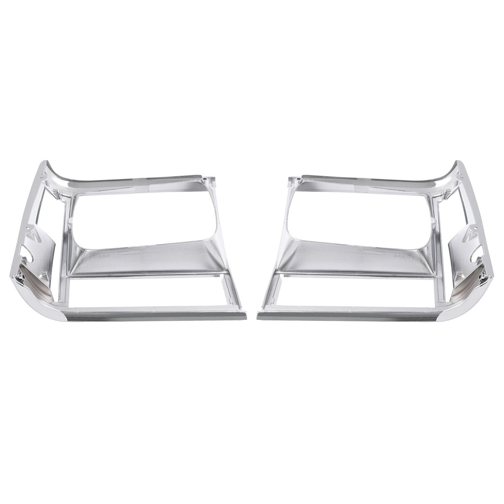 2PCS Set Headlight Door Bezel Trim For Jeep Cherokee 91-96 Comanche 91-92 Chrome