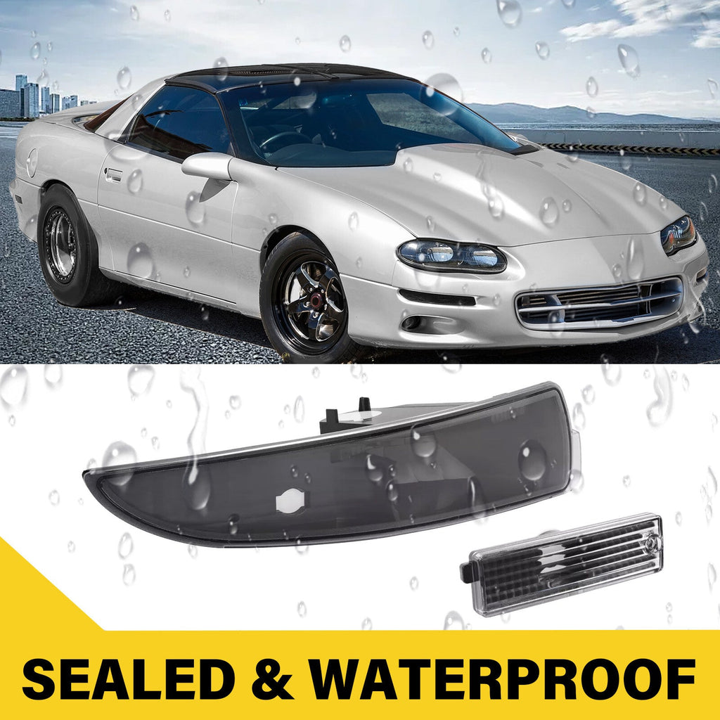 4PCS Black Side Marker Turn Signal Light Bumper Lamp For Chevy Camaro 1993-2002