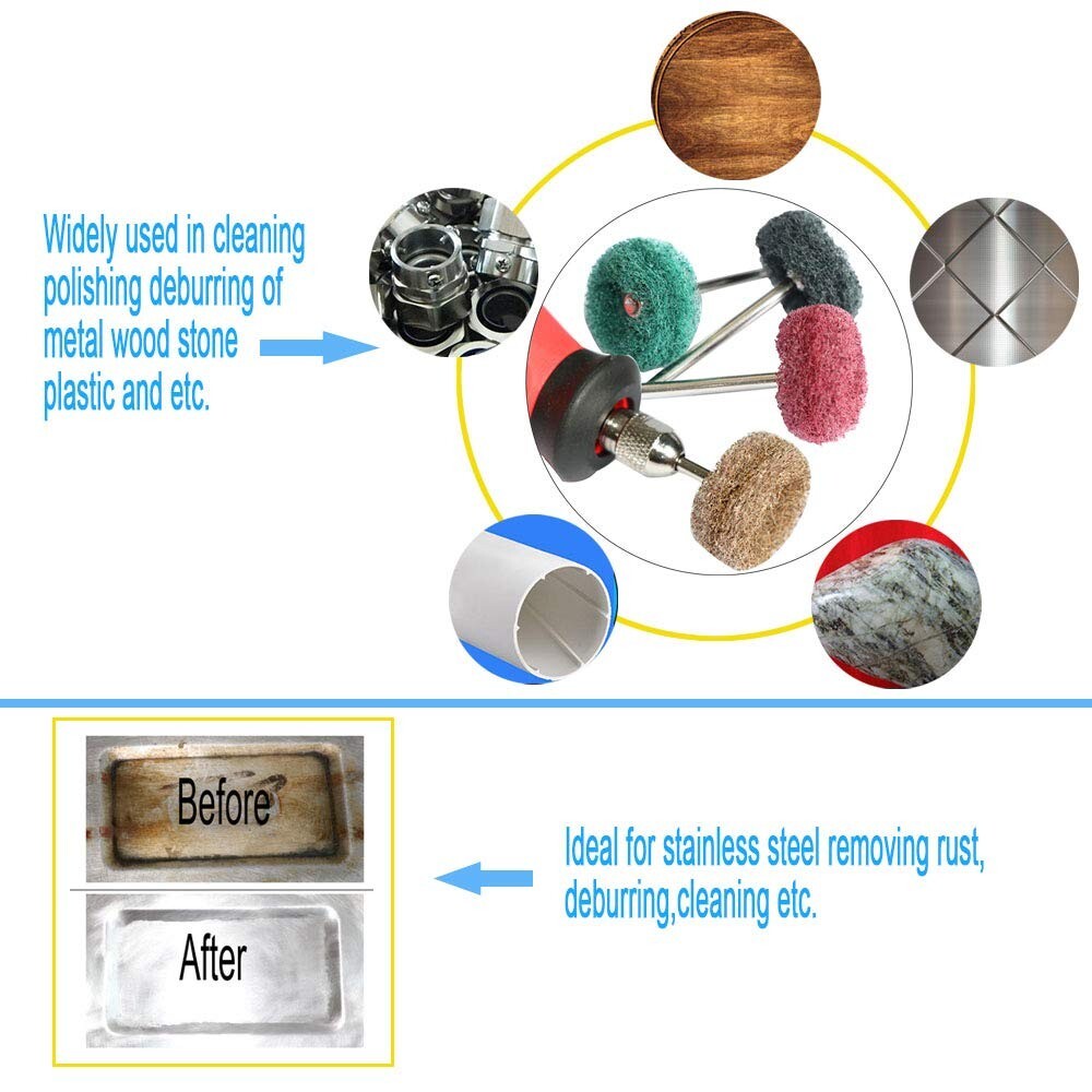 80x Abrasive Metal Polishing Buffing Wheel Burr Kit Set for Dremel Rotary Tool