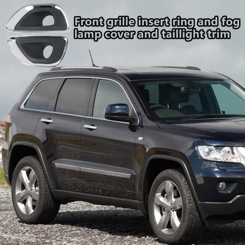 1Pair Fog Light Lamp Bezel Bumper Trim Cover For 2014-16 Jeep Grand Cherokee