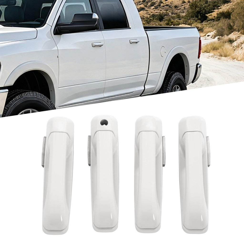 Fits DODGE RAM 1500 2009-2024/ RAM 2500 2011-2025 Outside Door Handle White 4Pcs