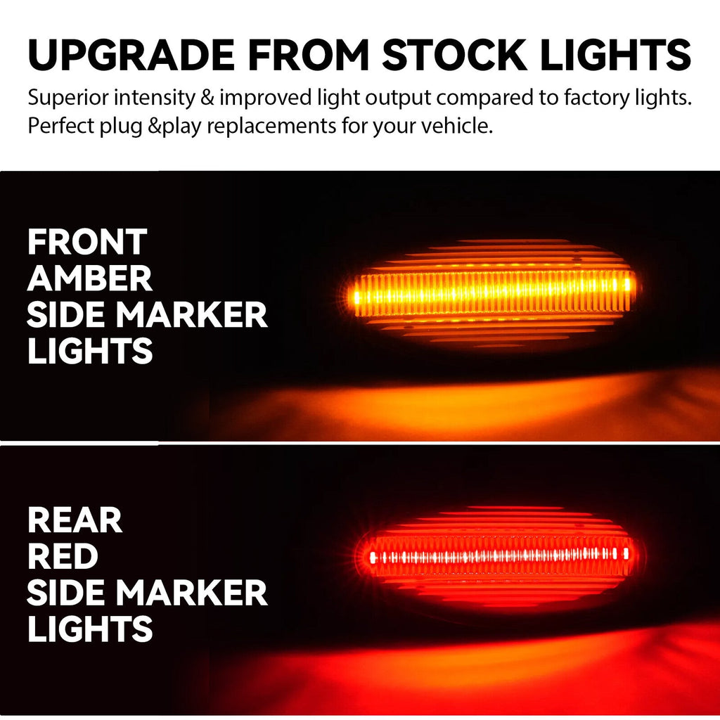 LED Side Marker Lights For Chevy Silverado 2500HD 3500HD Dually Bed 2001-2007