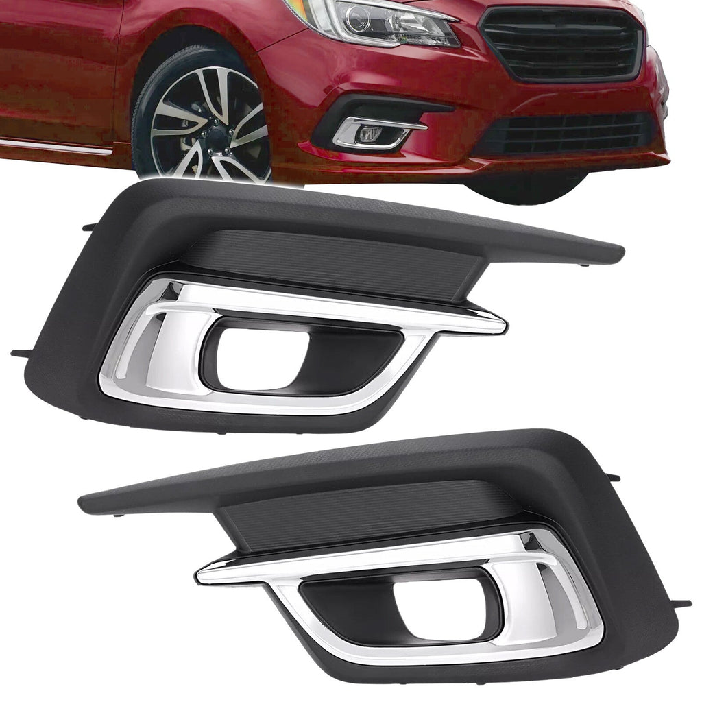 Pair Fog Light Lamp Covers Bezels For Subaru Legacy 2018-2019 Left + Right Side