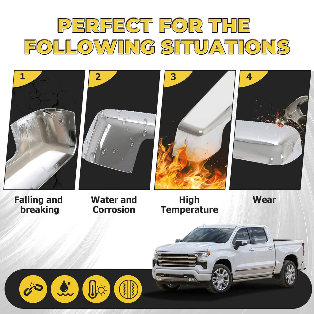 For Chevy Silverado 1500 2019-2024 Pickup Chrome Replacement Mirror Cap Covers