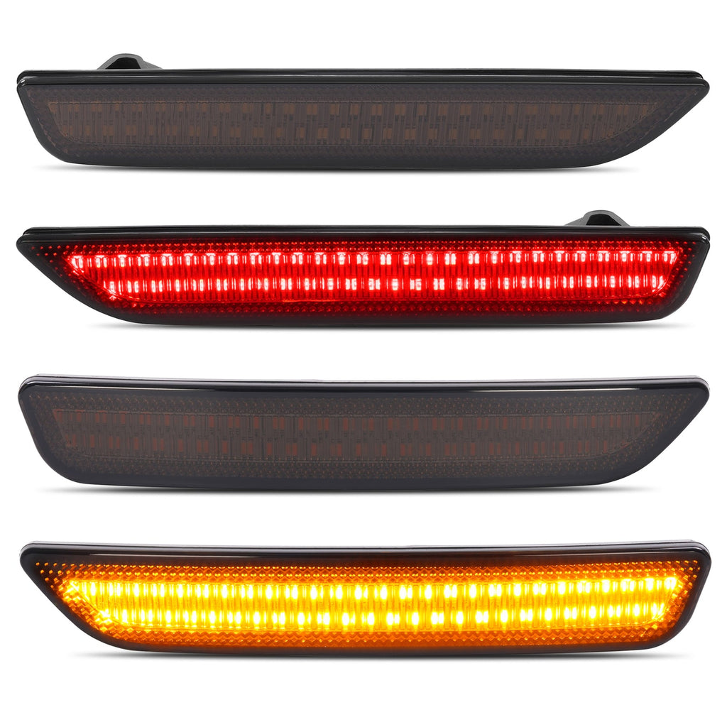 Side Marker Lights Smoked Lens For Ford Mustang 2010-2014 Front & Rear LED  4PCS