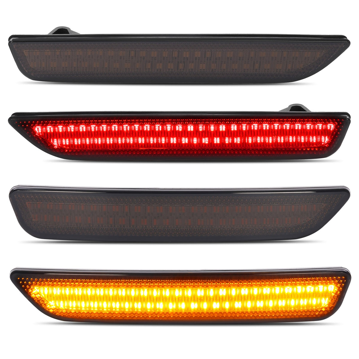 Side Marker Lights Smoked Lens For Ford Mustang 2010-2014 Front & Rear LED  4PCS