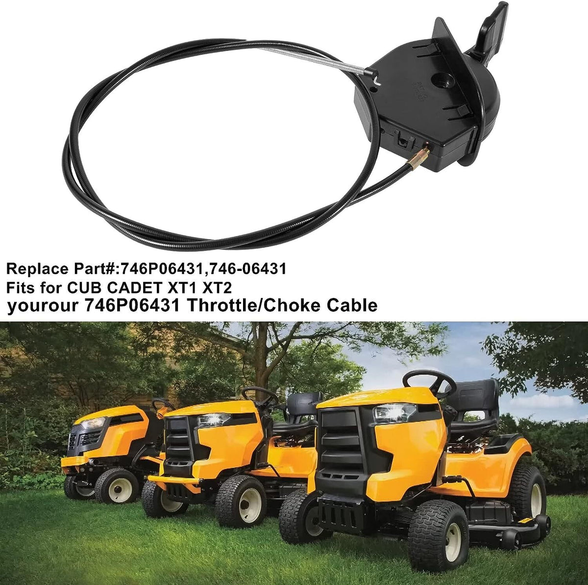 746P06431 Throttle/Choke Cable For CUB Cadet XT1 XT2 SLX54 GX54 GX50 ST54