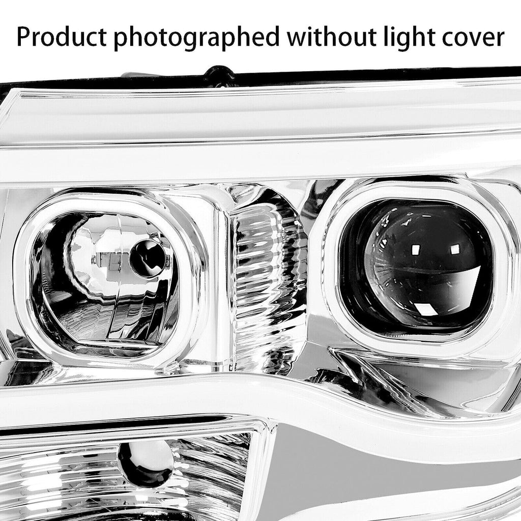DOT Chrome LED Tube Projector Headlights HeadLamps For Toyota Tacoma 2005-2011