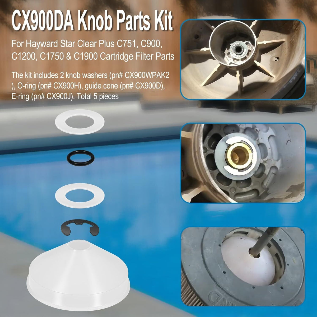 CX900DA Knob Kit For Hayward Star Clear Plus Cartridge Filter C751 C900 C1200