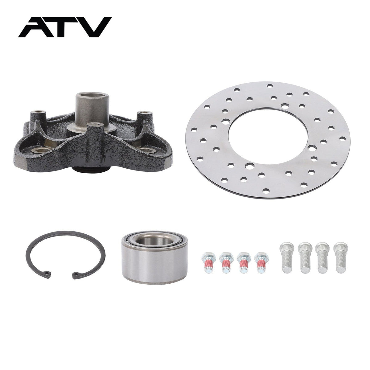 For Polaris SxS Ranger 570 900 1000 Rear Wheel Hub Bearing Studs Brake Rotor Kit