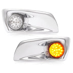 LED Fog Lights Lamp W/Bezel Clear Lens Pair LH & RH For Kenworth T660 2007-2017