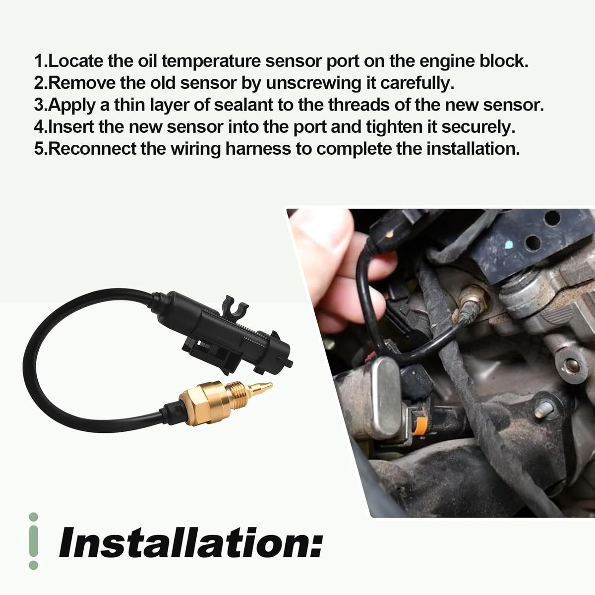 Engine Oil Temperature Sensor For 2015-2020 Jeep Renegade 2.4L 68119586AA