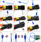 RJ45 Crimp Tool Pass Through Cat5 Cat5e Cat6 Crimping Tool for RJ45/RJ12