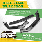 Fits Infiniti Q50 Sport 18-24 Gloss Black PP 3PC Front Bumper Lip Chin Splitter