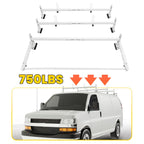 750 lbs Roof Ladder Rack W/Cargo Roller For Chevy Express Savana 2500/3500 96-23