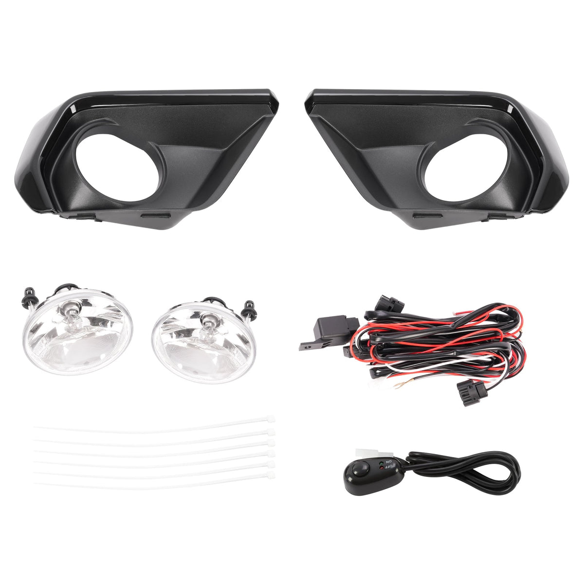 Clear Fog Light For Chevy Colorado 2021-2022 w/Bezel Relay Switch Wire Bulb Pair