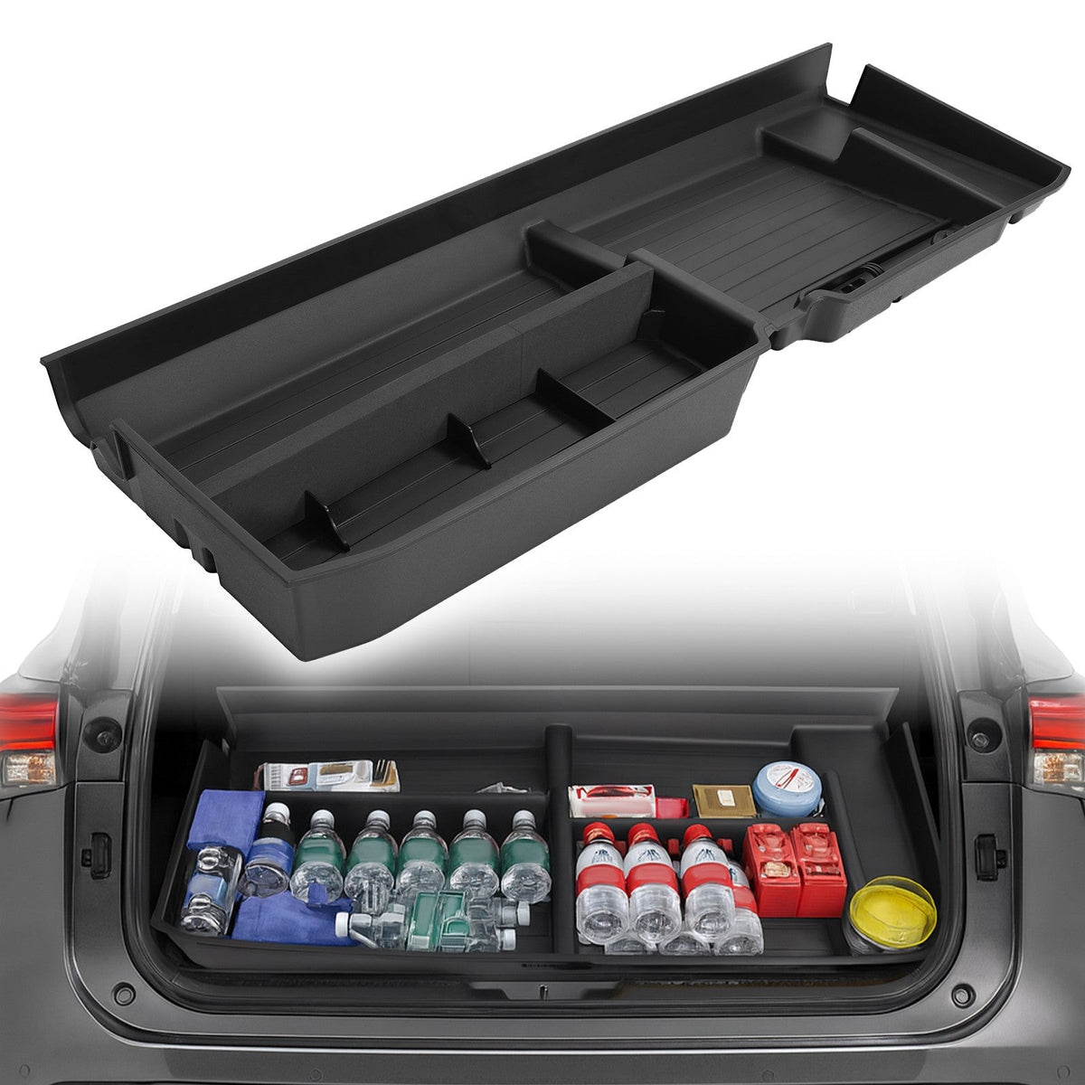 Rear Trunk Cargo Hidden Floor Storage Box Organizer For Toyota Highlander 20-26