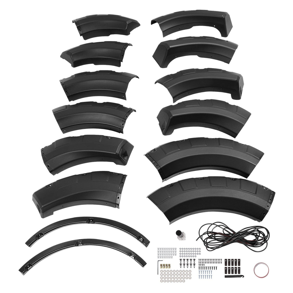 [4PCS] Pocket Riveted Wheel Fender Flare For 2009-2014 Ford F150 F-150 Styleside