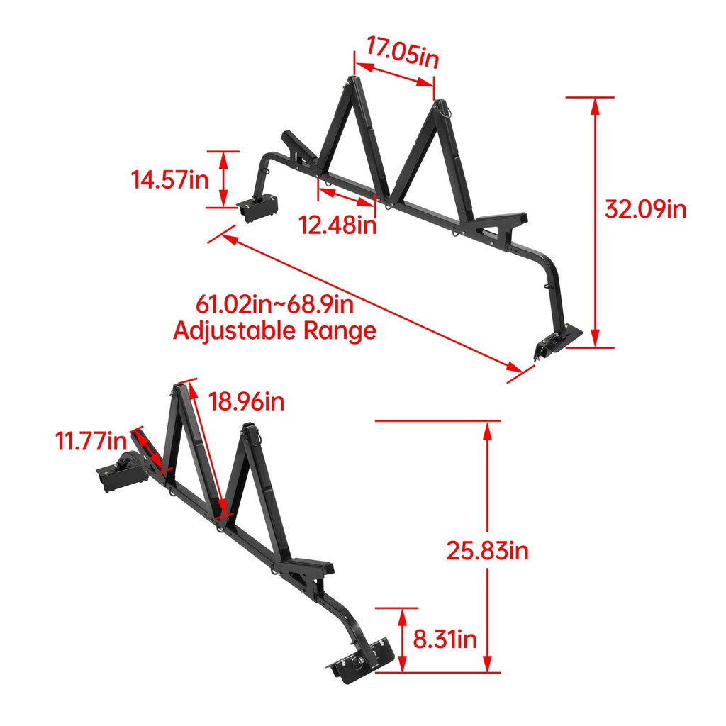 150lb Adjustable Fits 54"-64" Truck Bed Ladder Rack Pick Up Kayak SUP Carrier