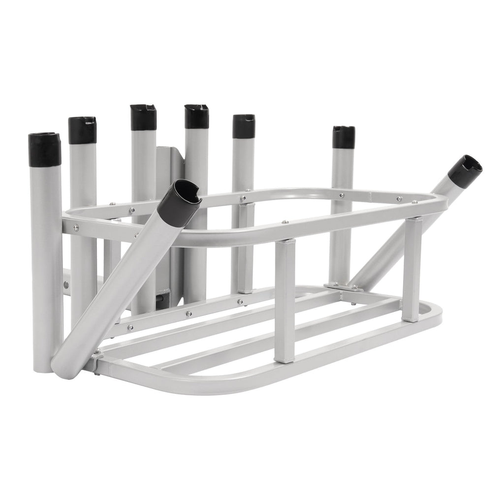 Heavy Duty Fishing Rod Rack Rod Holder 2" Receiver Hitch Mount w/Notch Caps